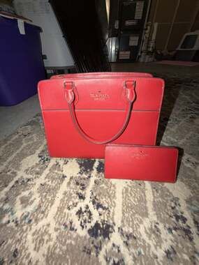 Kate Spade Madison Saffiano Leather Medium Satchel and Wallet Bundle